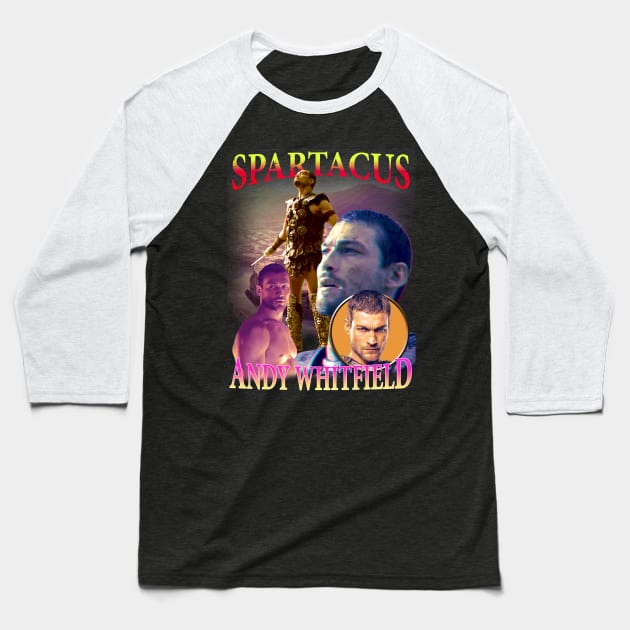 Spartacus Andy Whitfield Bootleg Baseball T-Shirt by RetroVania